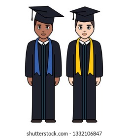 young students graduated diversity characters