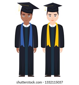 young students graduated diversity characters