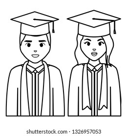 young students graduated diversity couple