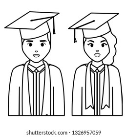 young students graduated diversity couple