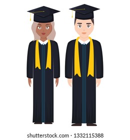 young students graduated diversity couple