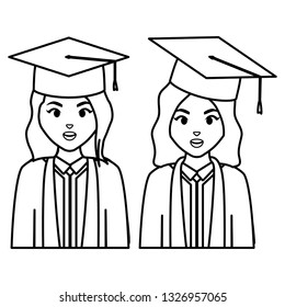 young students graduated girls diversity characters