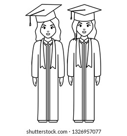 young students graduated girls diversity characters