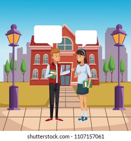 Young students outside of high school