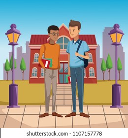 Young students outside of high school