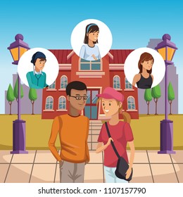 Young students outside of high school