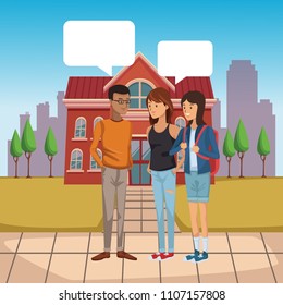 Young students outside of high school