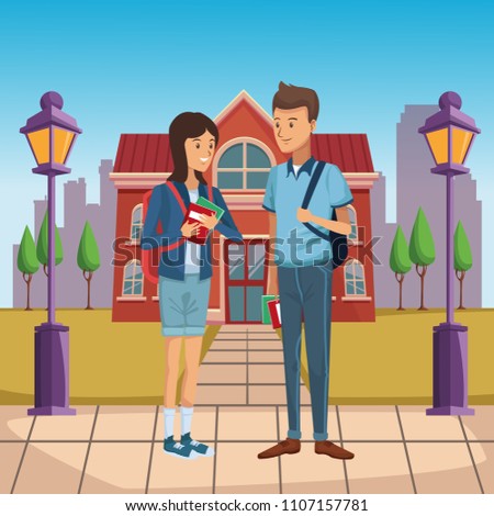 Young students outside of high school