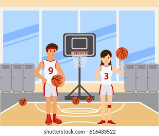 Young Students Playing Basket ball