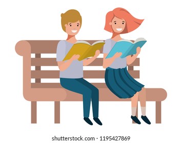 young students sitting reading book