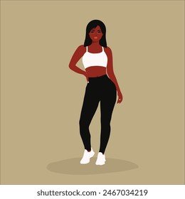 Young stylish black woman in elegant style vector