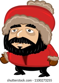 Young stylish guy in black T-shirt color element texture male hipster men vector boy beard man woodcutter in red jacket full-length on white background