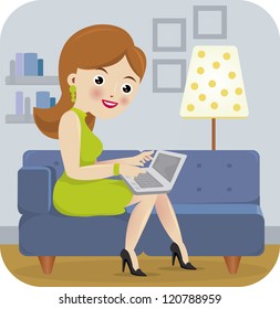 Young stylish lady using laptop in a park