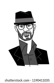 young stylish man with hat, portrait