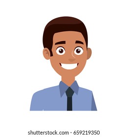 young and successful business man cartoon employee work
