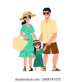 young summer family fashion  vector.  kid couple, girl child, lifestyle nature young summer family fashion character. people flat cartoon illustration