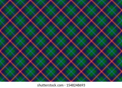 Young Tartan. Seamless rectangle pattern for fabric, kilts, skirts, plaids. Diagonal cell