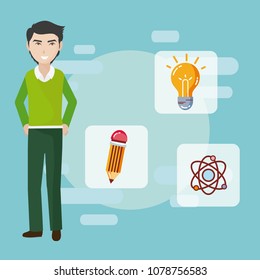 Young teacher cartoon