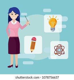 Young teacher cartoon