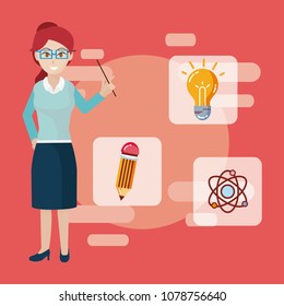 Young teacher cartoon