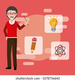 Young teacher cartoon