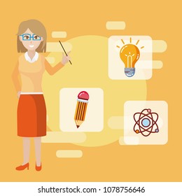 Young teacher cartoon