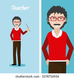Young teacher cartoon