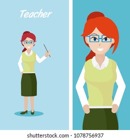 Young teacher cartoon