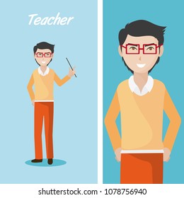 Young teacher cartoon