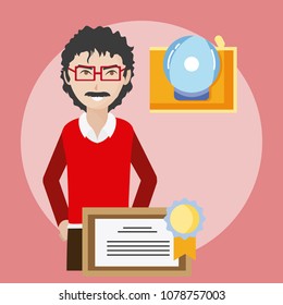 Young teacher cartoon