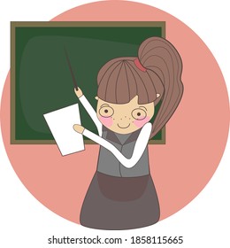 young teacher leads a lesson