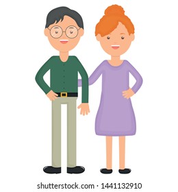 young teachers couple education characters