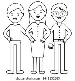 young teachers group education characters