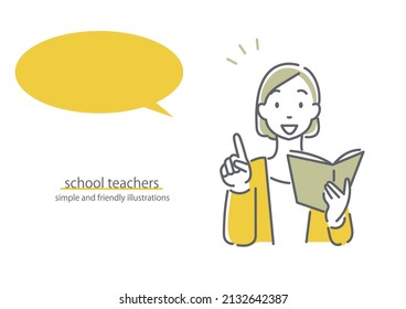 young teachers, simple and friendly illustrations