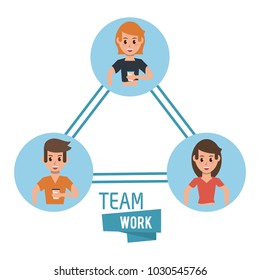 Young teamwork cartoon
