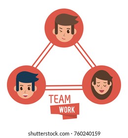 Young teamwork cartoon
