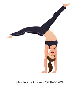 Young teen girl, dancing, illustration concept.