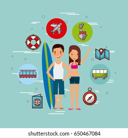 young tourist couple
