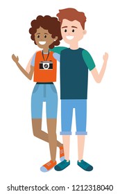 Young tourists couple