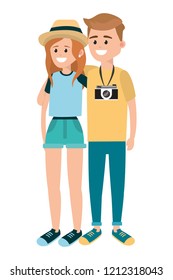 Young tourists couple