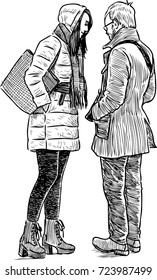 Young townspeople met on a date
