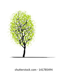 Young tree green for your design