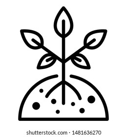 Young tree icon. Outline young tree vector icon for web design isolated on white background