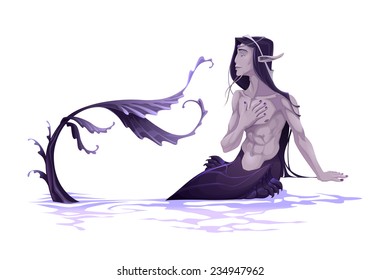 Junge Triton. Vektorgrafik