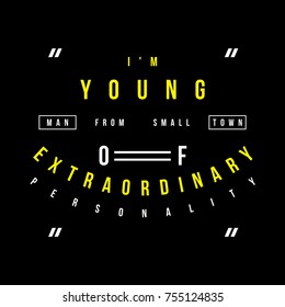 i'm young typography tee print design graphic vector illustration