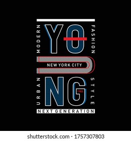 young urban graphic typography t shirt design, vector vintage illustration artistic art