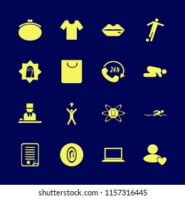 young vector icons set. with arab woman, house buying contract, lips and islam prayer in set