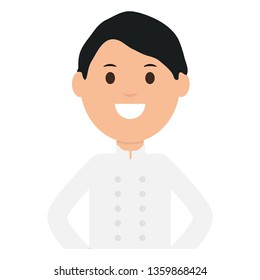 young waiter avatar character