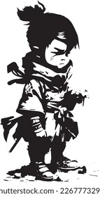joven, guerrero, muchacho, samurai, japón, oriente