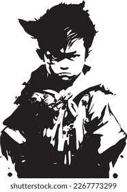 young, warrior, boy, samurai, japan, orient